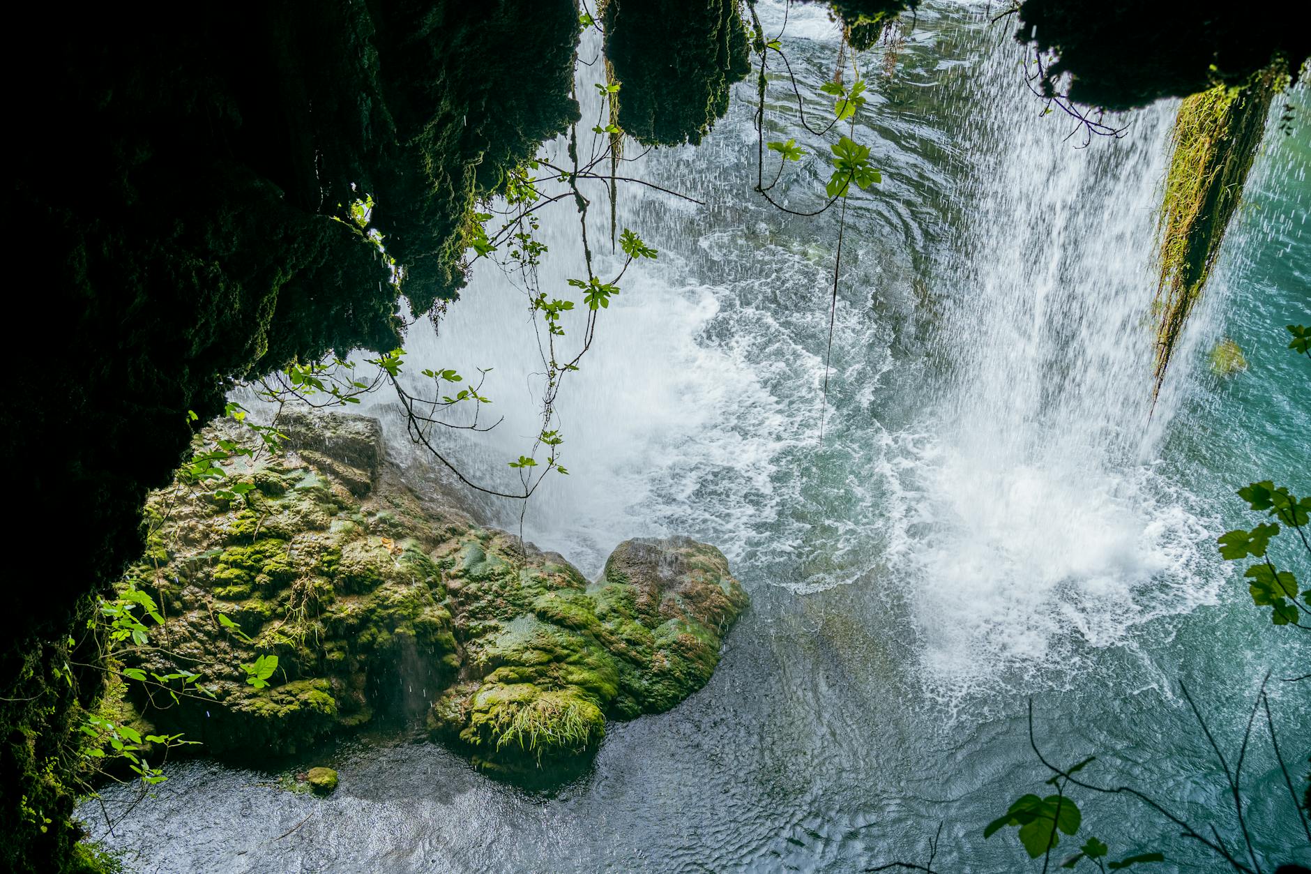 Explore the tranquil beauty of a waterfall cascading in Antalya, Turkey.